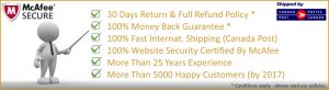 100% Money Back Guarantee, 30 Days Return Policy