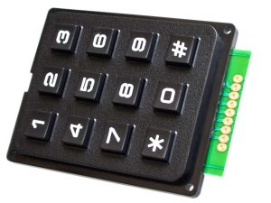 3x4 Array Matrix Keypad, hard keys, black, Arduino