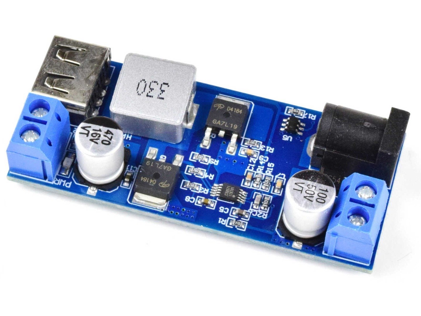DC-DC Converter 5V 5A Output from 9-36V Input – Screw Terminals and USB Output 8