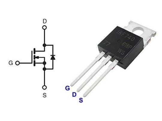 5 x IRF740 N-Channel Power MOSFET TO-220 package, 400V, 10A 5