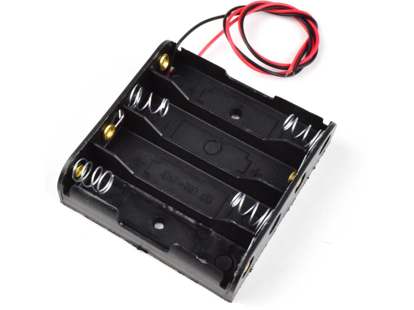 Battery Box Holder for 4x AA 1.5V Batteries, 25cm wires, open ends 6