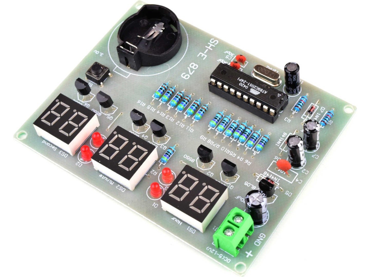 Digital LED Clock 6-Digit, DIY kit based on AT89C2051 10