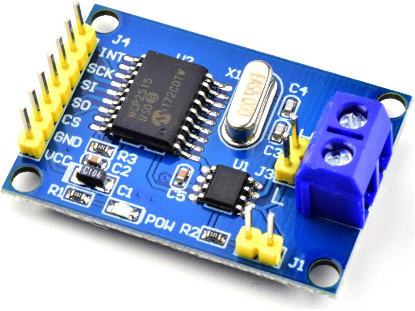 CAN Bus Micro Controller Interface with MCP2515 and TJA1050 4