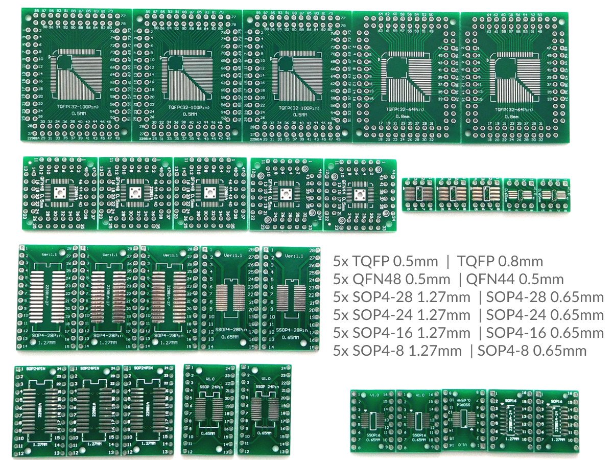30 pcs SMD to DIP Adapter SOP, SSOP, TQFP, QFN, 6 different kinds 4