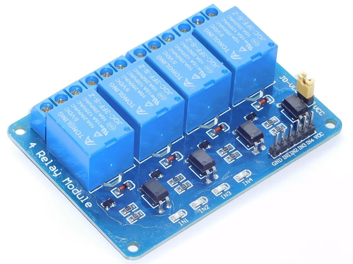4 Relay Module 10A / 250V Opto-Isolated Inputs 3-24V for Arduino etc. 5