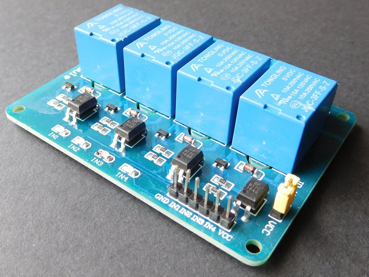 4 Relay Module 10A / 250V Opto-Isolated Inputs 3-24V for Arduino etc. 8