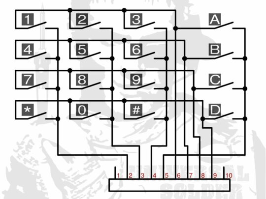 4×4 Array Matrix Keypad for Arduino etc. – Tactile Hard Keys – Plastic 7