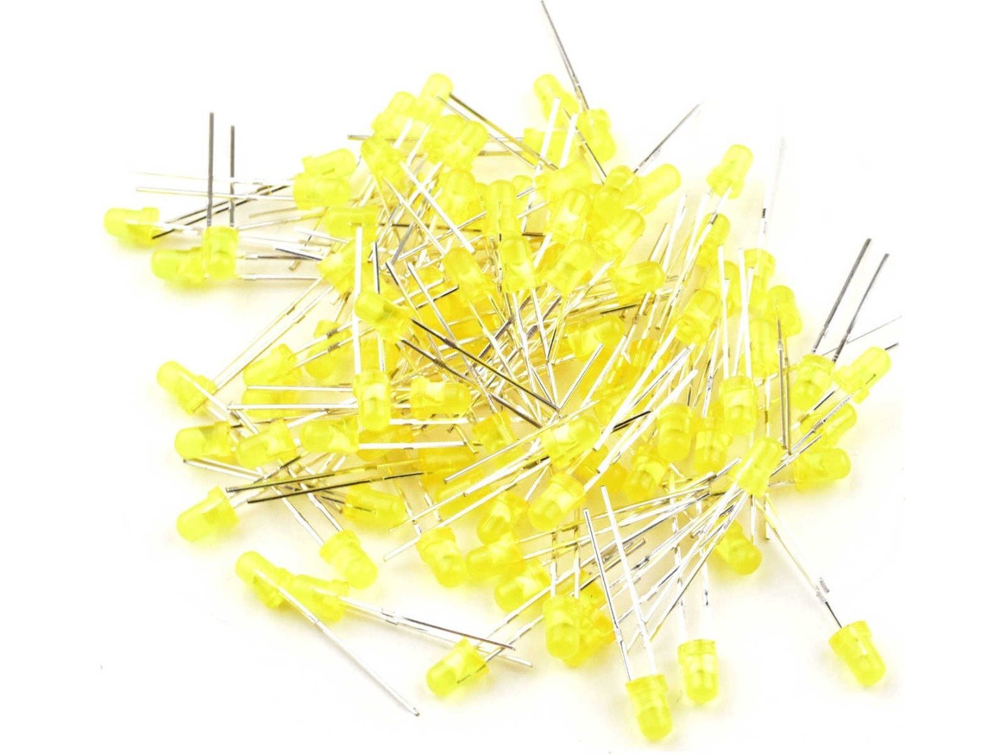 100 x LED Yellow 3mm Round – Tinted – Clear – Standard Package T-1 6