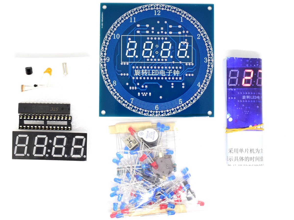 LED Clock Electronics Kit – Alarm Temperature Date Time – 13 Effects 6