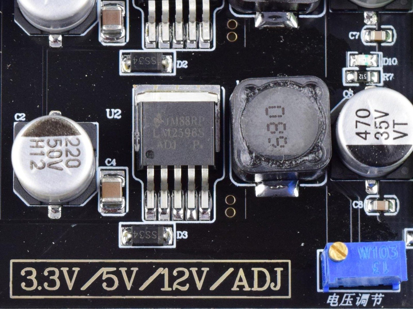 4 Channel Power Supply DC-DC Converter Module 3.3V – 5V – 12V – Adjustable 8