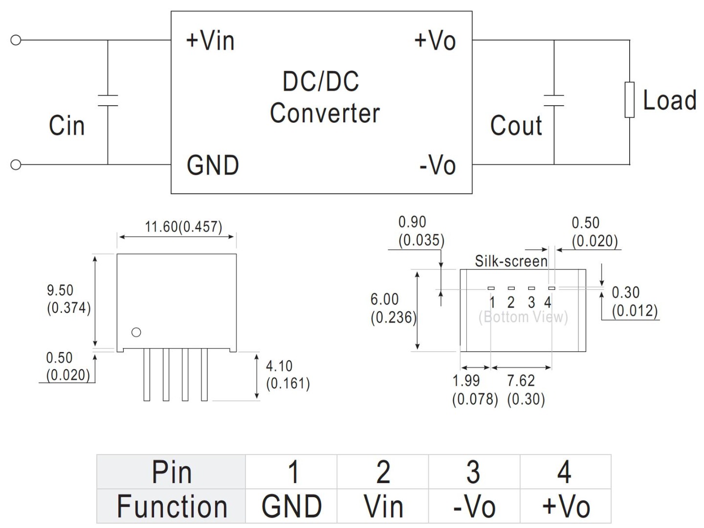 DC-DC Isolation Converter 5V to 5V – 200mA B0505S-1W 6