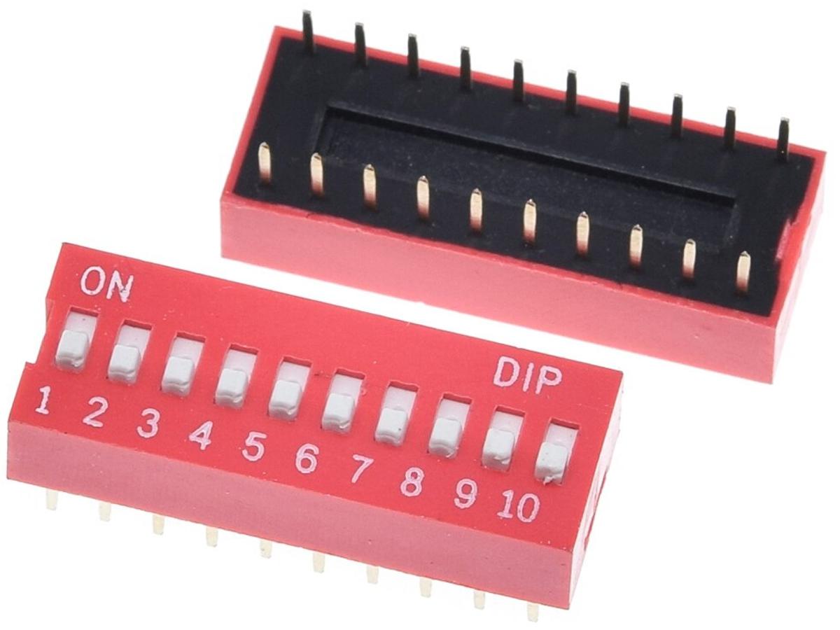 DIP-Switch PCB-Switch Toggle Slider 10-Way (DIP-20) 4