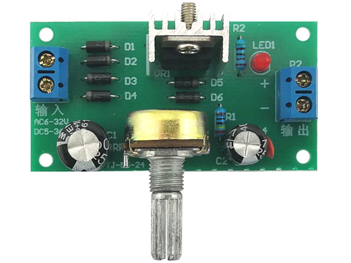 Voltage Regulator DIY Soldering Kit adjustable 1.25V to 12V – 1.5A – AC-DC input 4