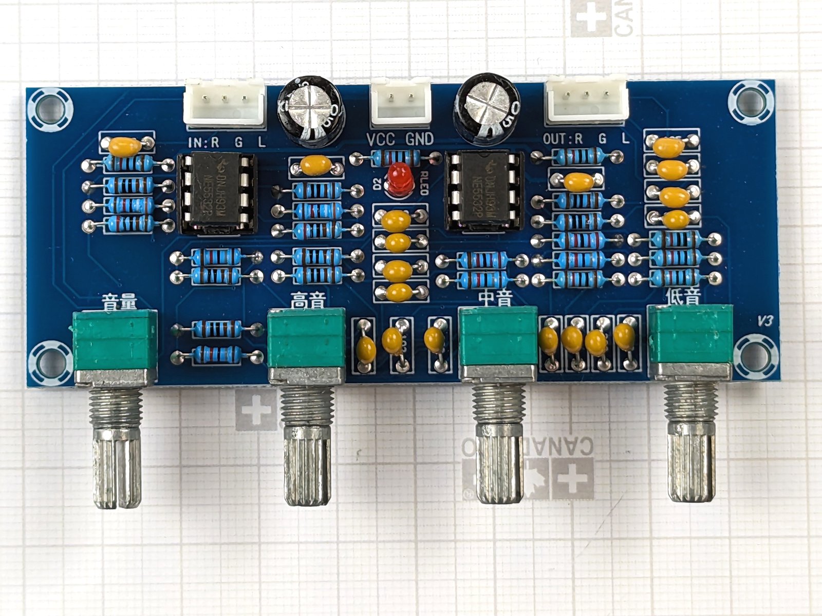 26851 audio pre-amplifier and tone control module with NE5532 2