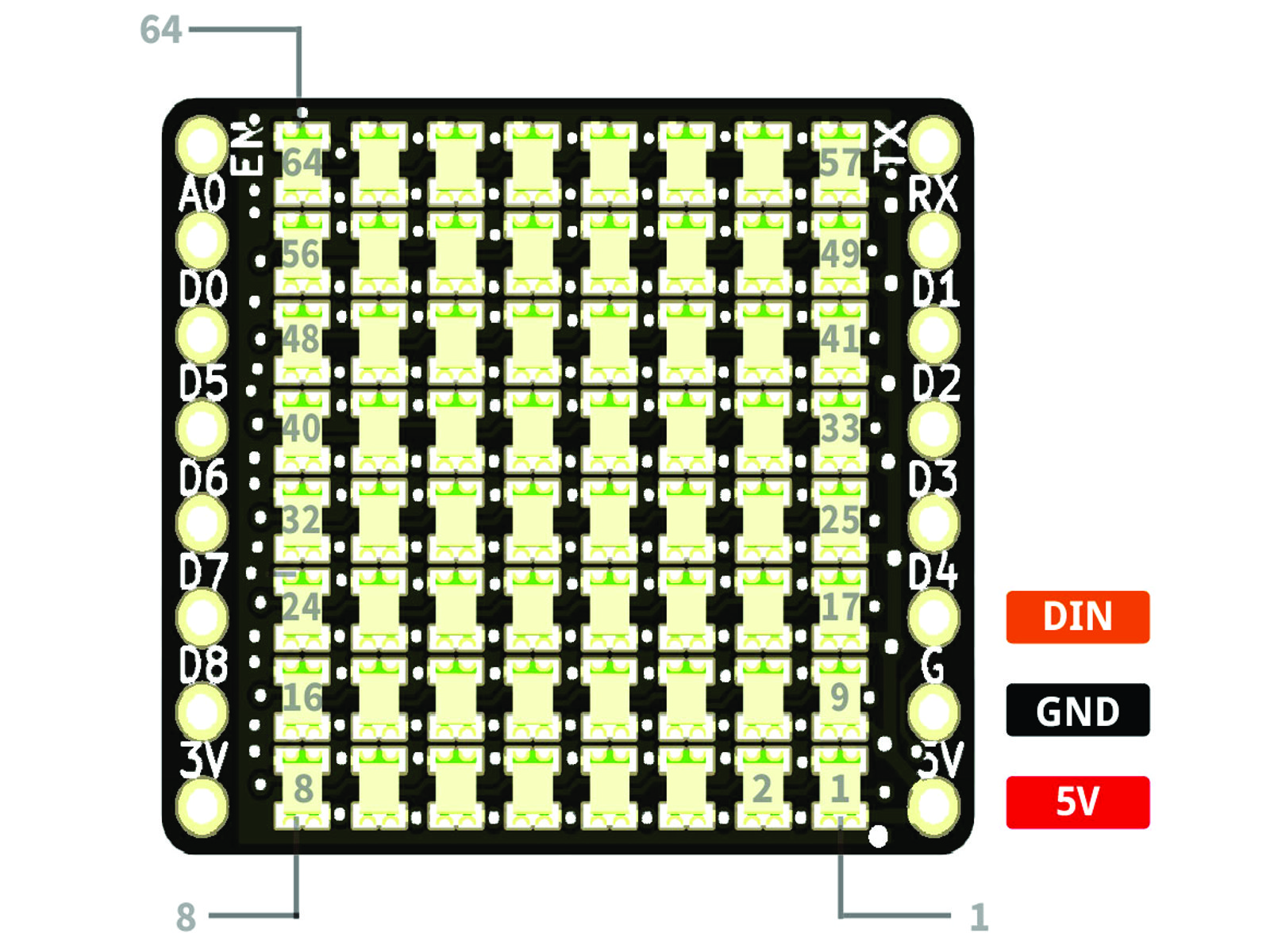 26869 D1 Mini 8×8 RGB LED matrix 3